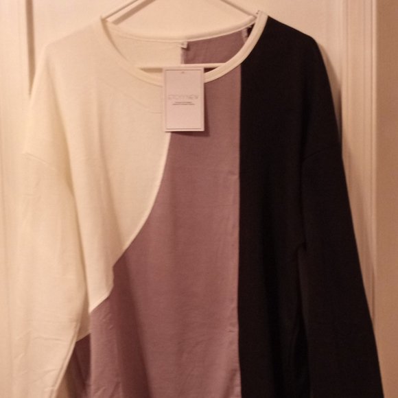 New Women’s Multi Color ETCYY NEW Color Block Blouse - Picture 1 of 2